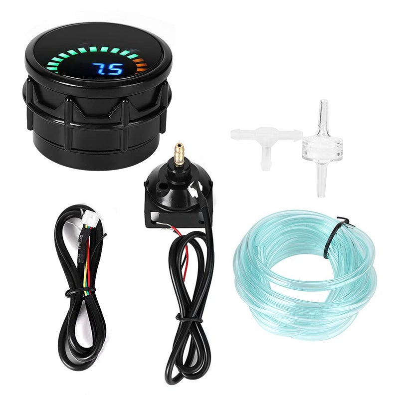 Klanata 2in Vacuum Gauge Meter Kit, Digital Gauge & LED Scale Display, 12V Universal Automotive Vacuum Measurement Tool for Auto Car Vehicles - Image 1